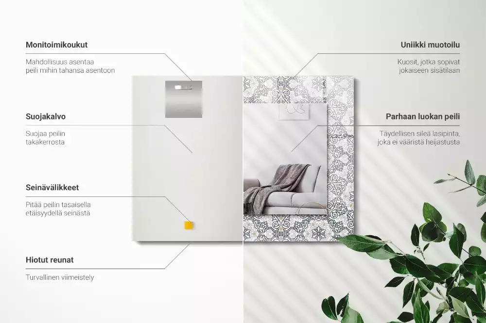 Obdélníkové dekorační zrcadlo Vzor s ornamenty