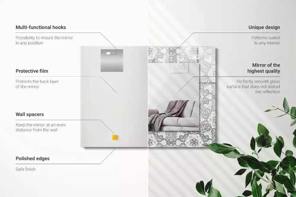 Obdélníkové dekorační zrcadlo Vzor s ornamenty