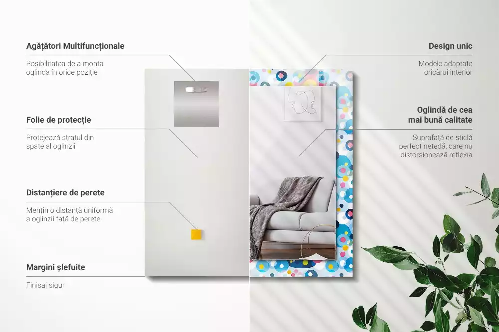 Obdélníkové dekorační zrcadlo Barevné abstraktní vzory