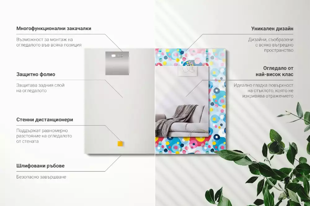 Obdélníkové dekorační zrcadlo Barevné abstraktní vzory