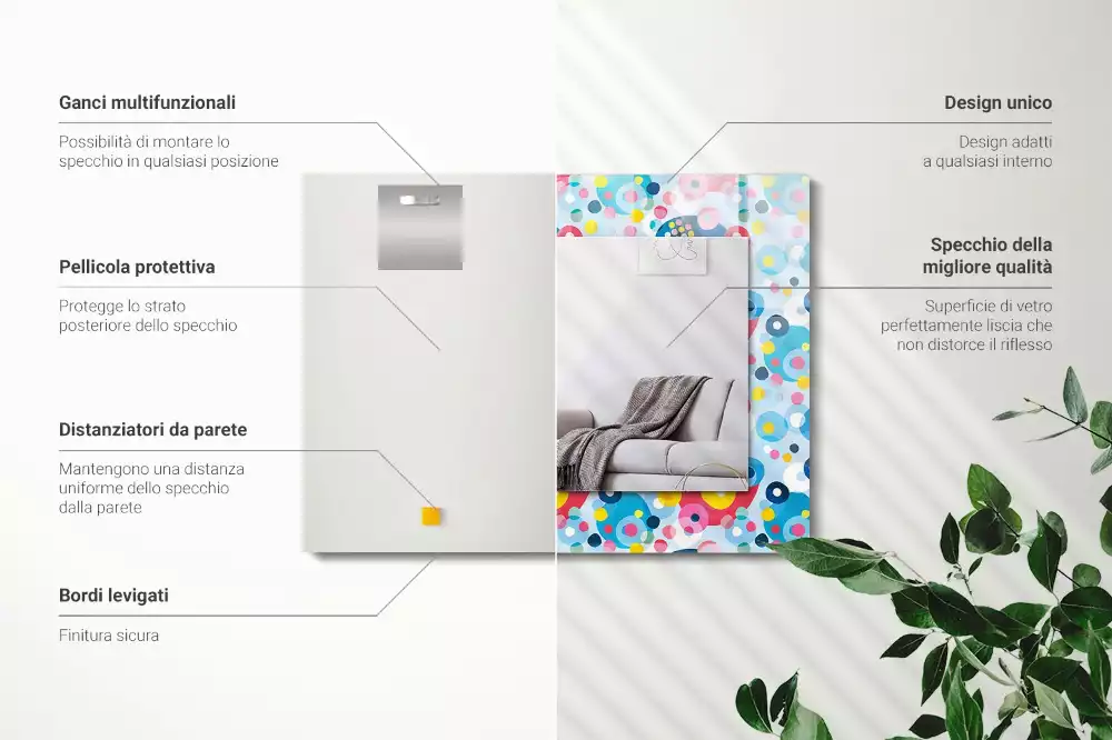 Obdélníkové dekorační zrcadlo Barevné abstraktní vzory