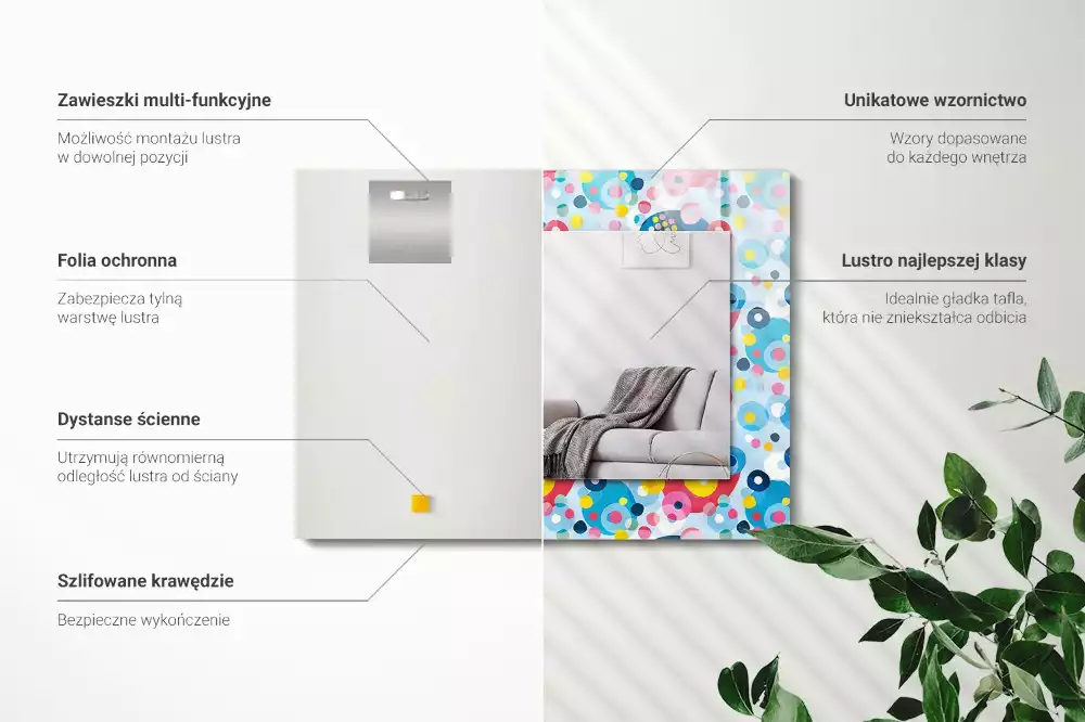 Obdélníkové dekorační zrcadlo Barevné abstraktní vzory