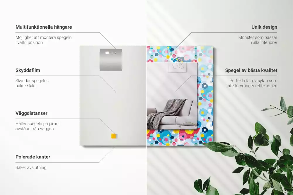 Obdélníkové dekorační zrcadlo Barevné abstraktní vzory