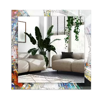 Obdélníkové dekorační zrcadlo Abstraktní mozaika kruhů