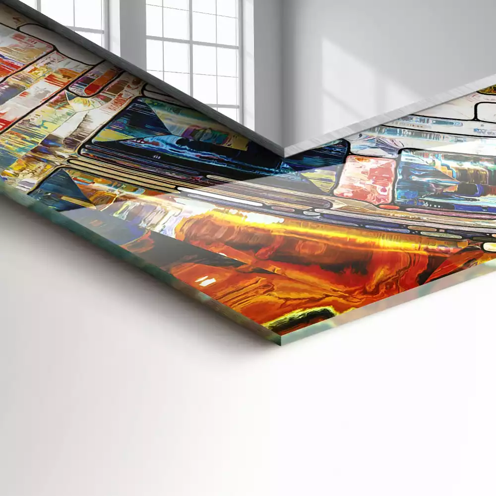 Obdélníkové dekorační zrcadlo Abstraktní mozaika kruhů