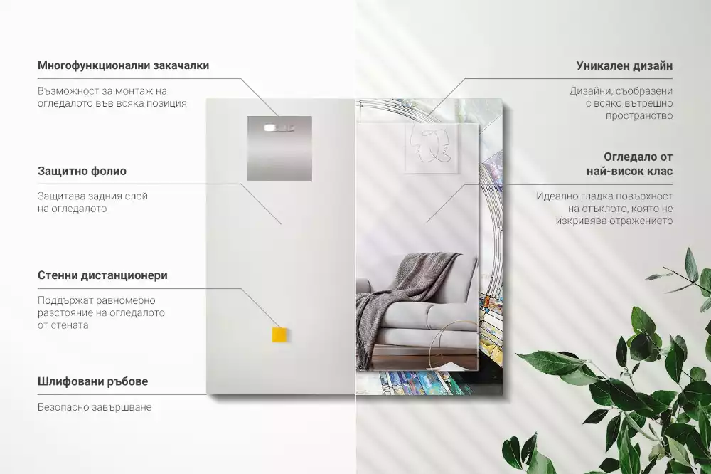 Obdélníkové dekorační zrcadlo Abstraktní mozaika kruhů