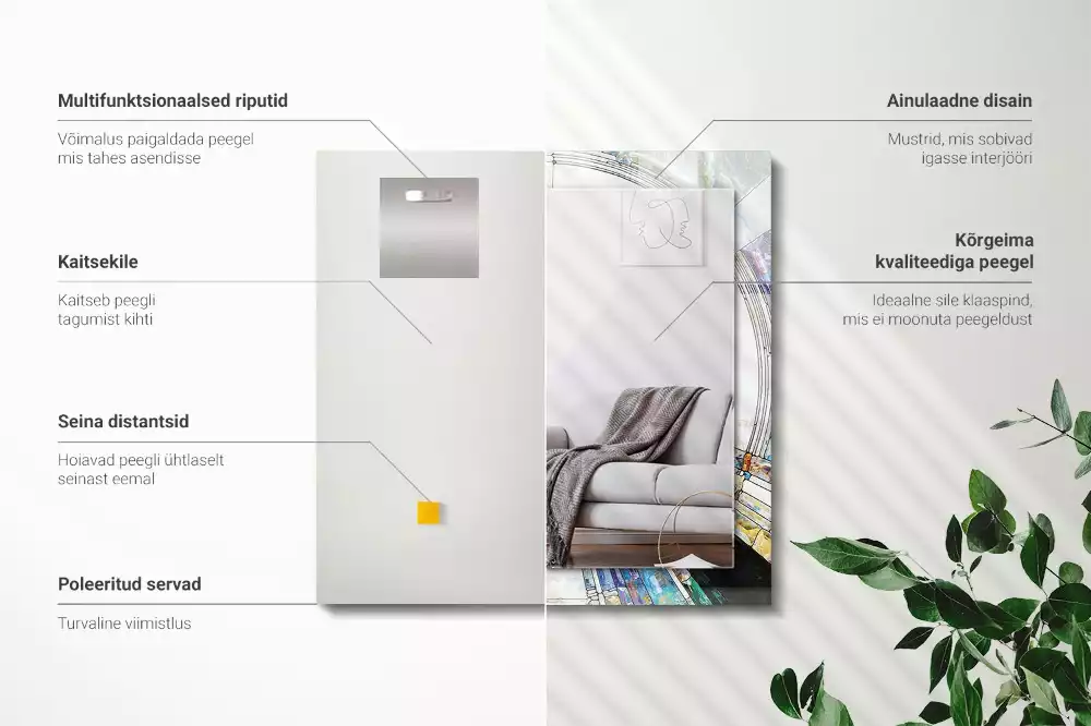 Obdélníkové dekorační zrcadlo Abstraktní mozaika kruhů