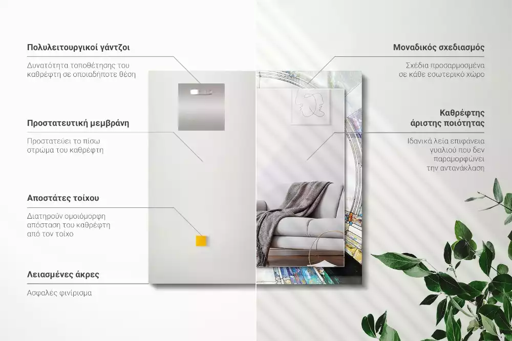 Obdélníkové dekorační zrcadlo Abstraktní mozaika kruhů