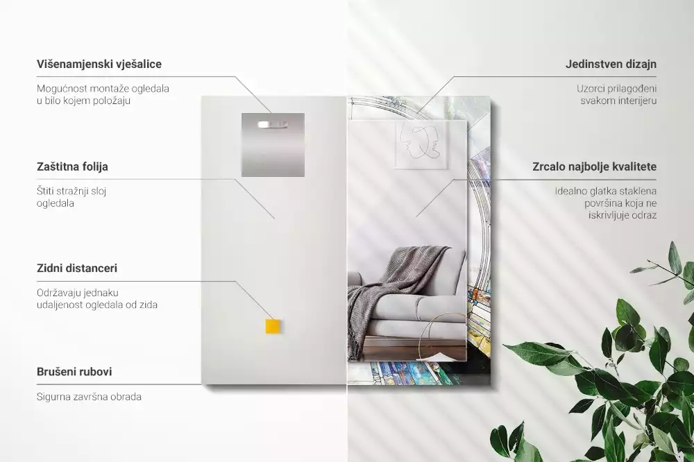 Obdélníkové dekorační zrcadlo Abstraktní mozaika kruhů