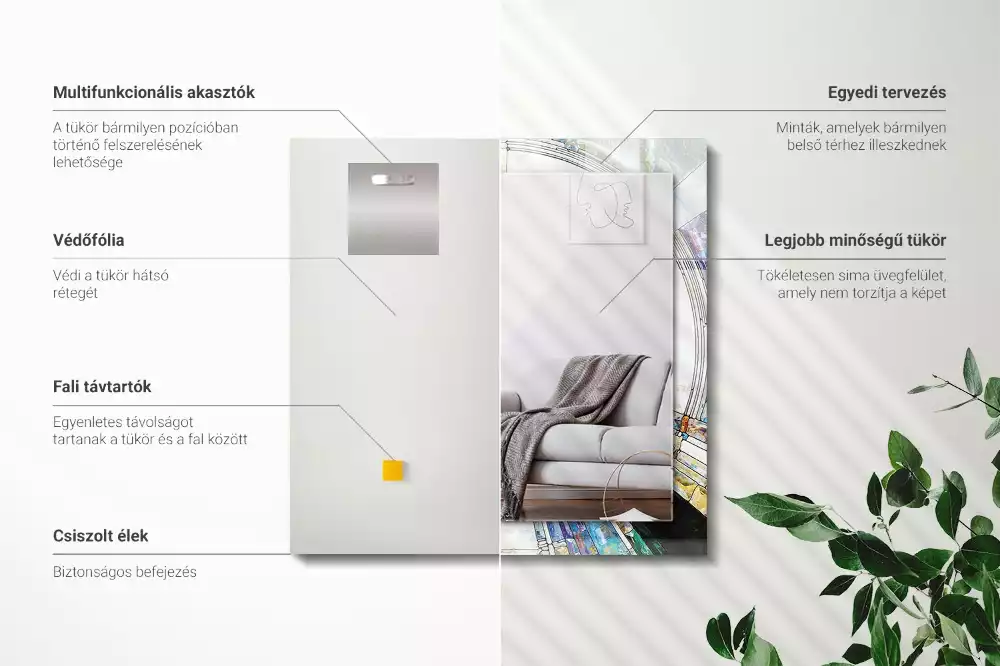 Obdélníkové dekorační zrcadlo Abstraktní mozaika kruhů