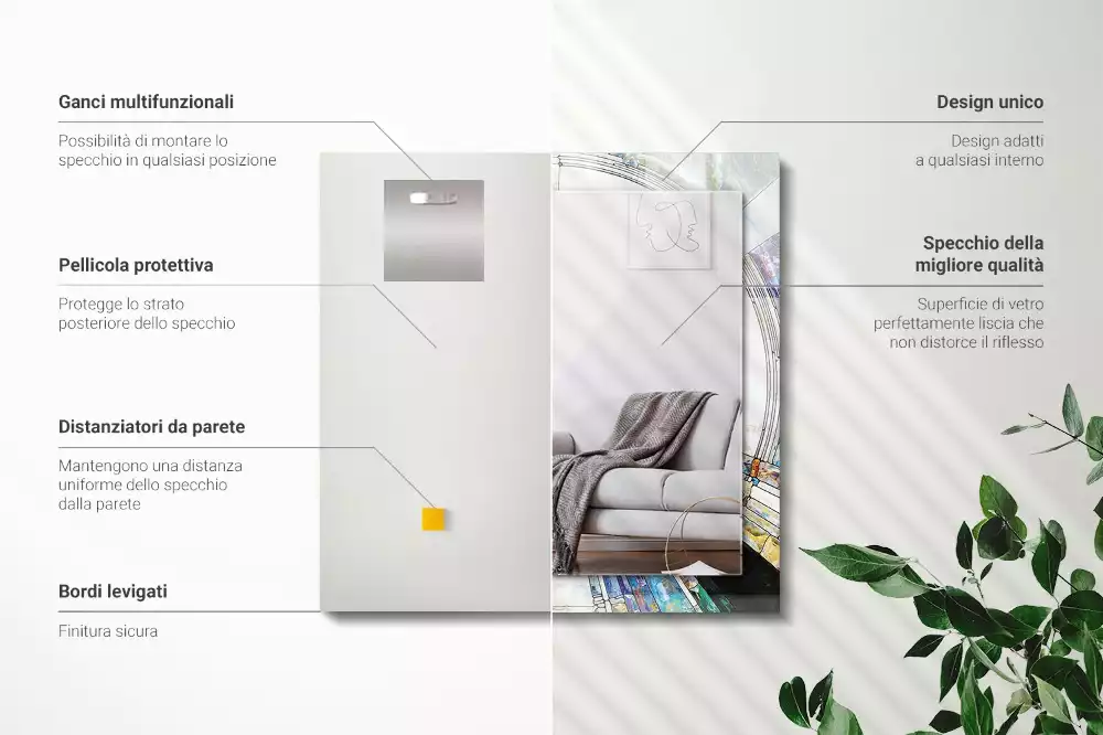Obdélníkové dekorační zrcadlo Abstraktní mozaika kruhů