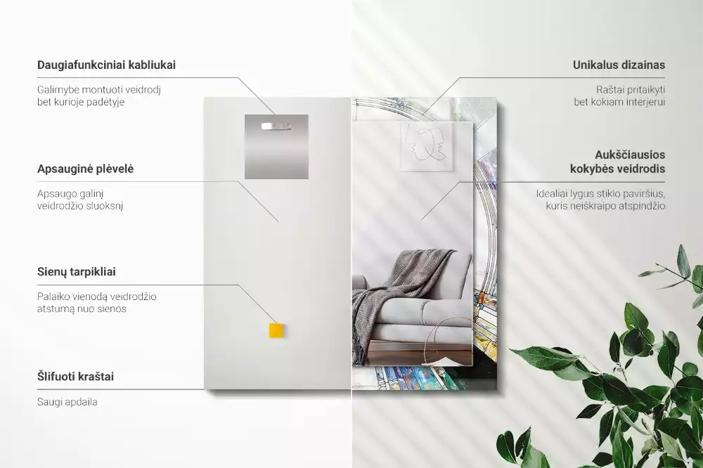 Obdélníkové dekorační zrcadlo Abstraktní mozaika kruhů