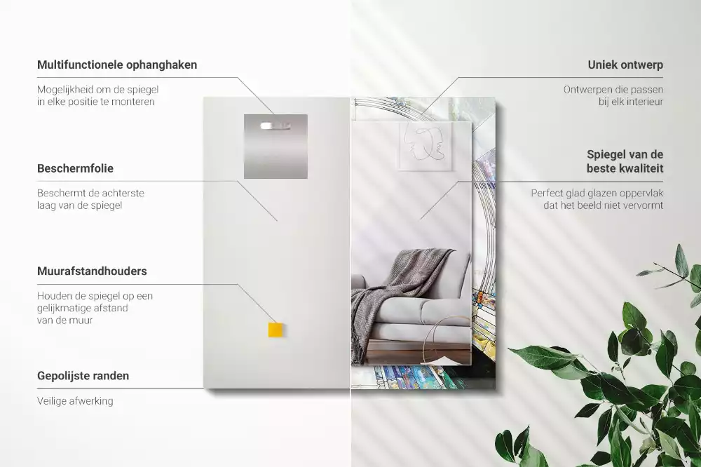 Obdélníkové dekorační zrcadlo Abstraktní mozaika kruhů