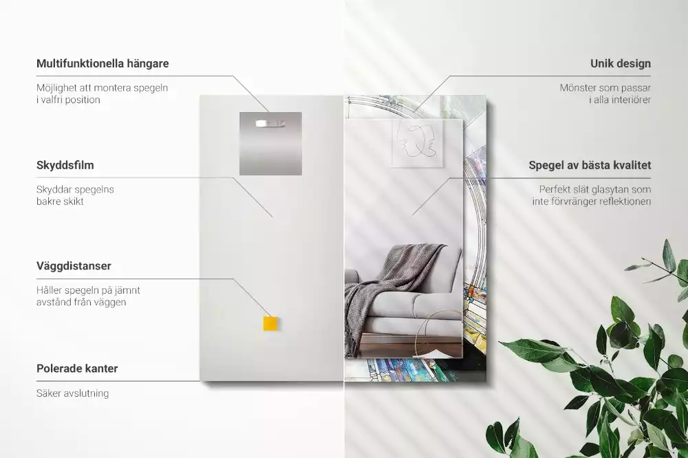 Obdélníkové dekorační zrcadlo Abstraktní mozaika kruhů