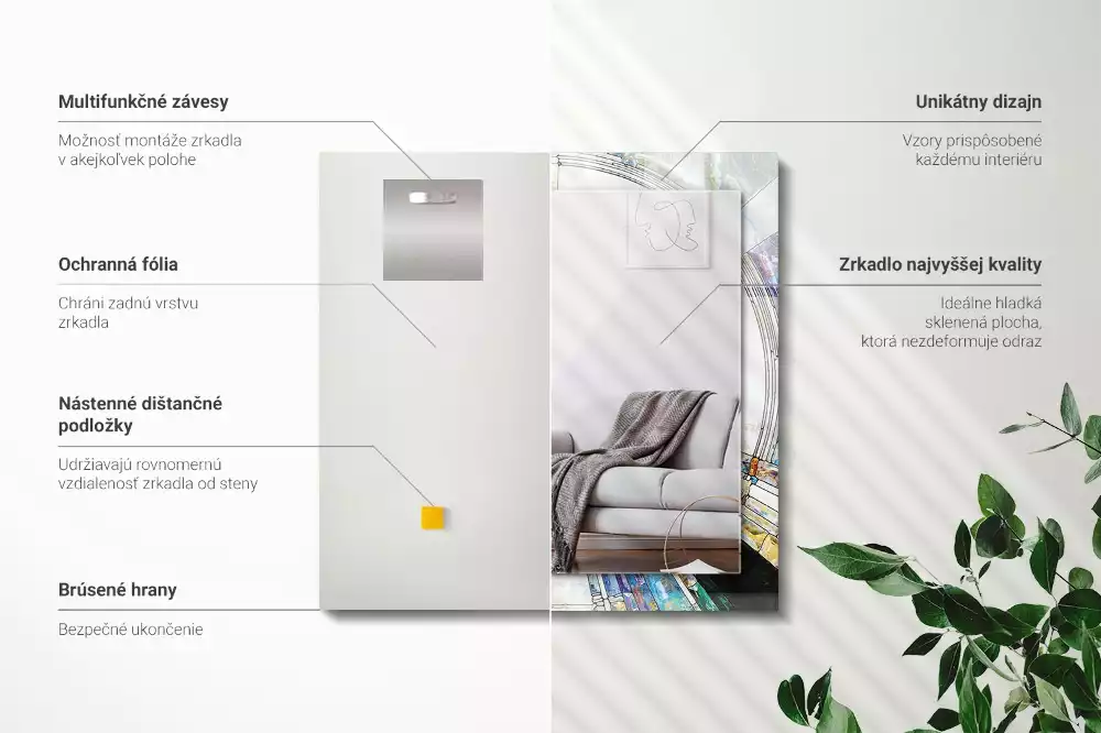 Obdélníkové dekorační zrcadlo Abstraktní mozaika kruhů