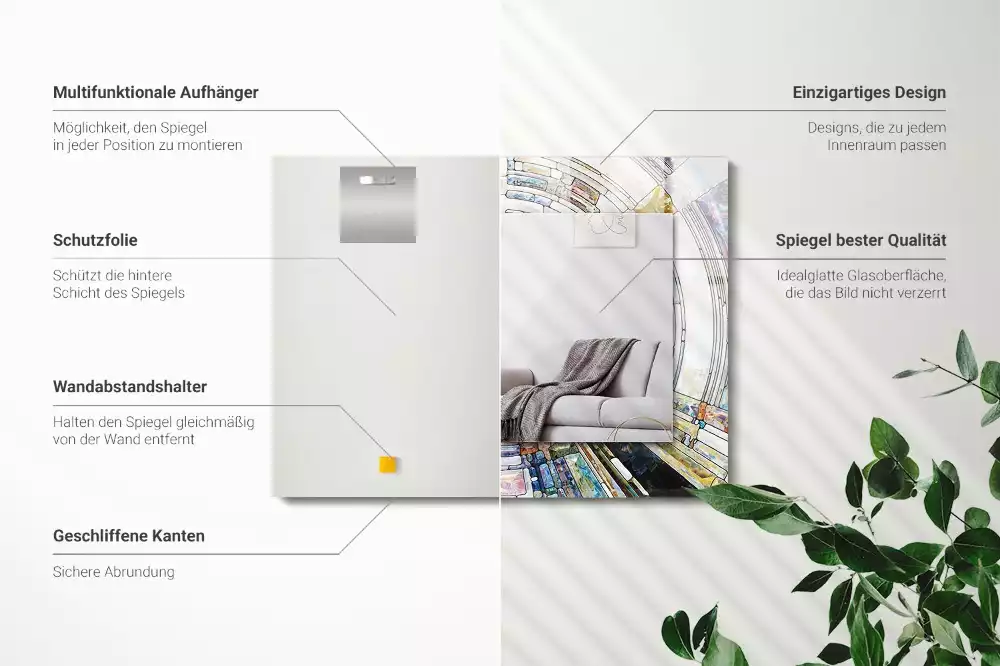 Obdélníkové dekorační zrcadlo Abstraktní mozaika kruhů