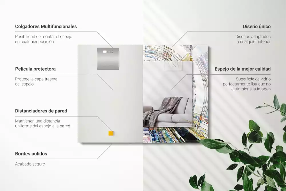 Obdélníkové dekorační zrcadlo Abstraktní mozaika kruhů