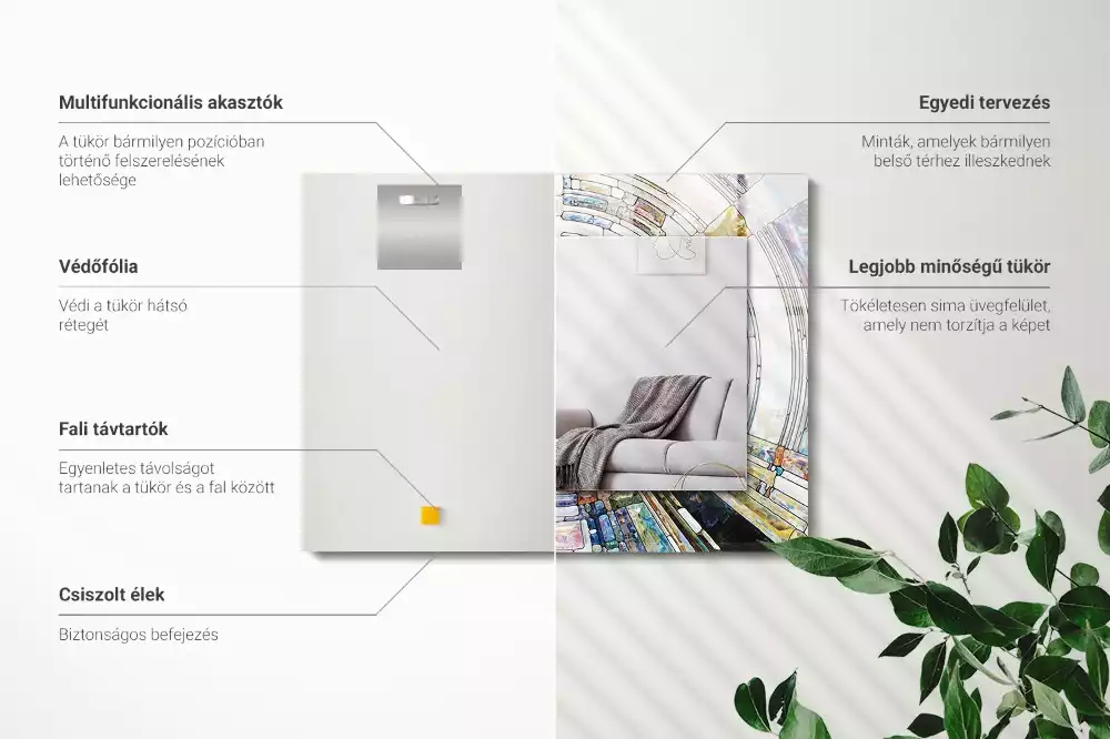 Obdélníkové dekorační zrcadlo Abstraktní mozaika kruhů