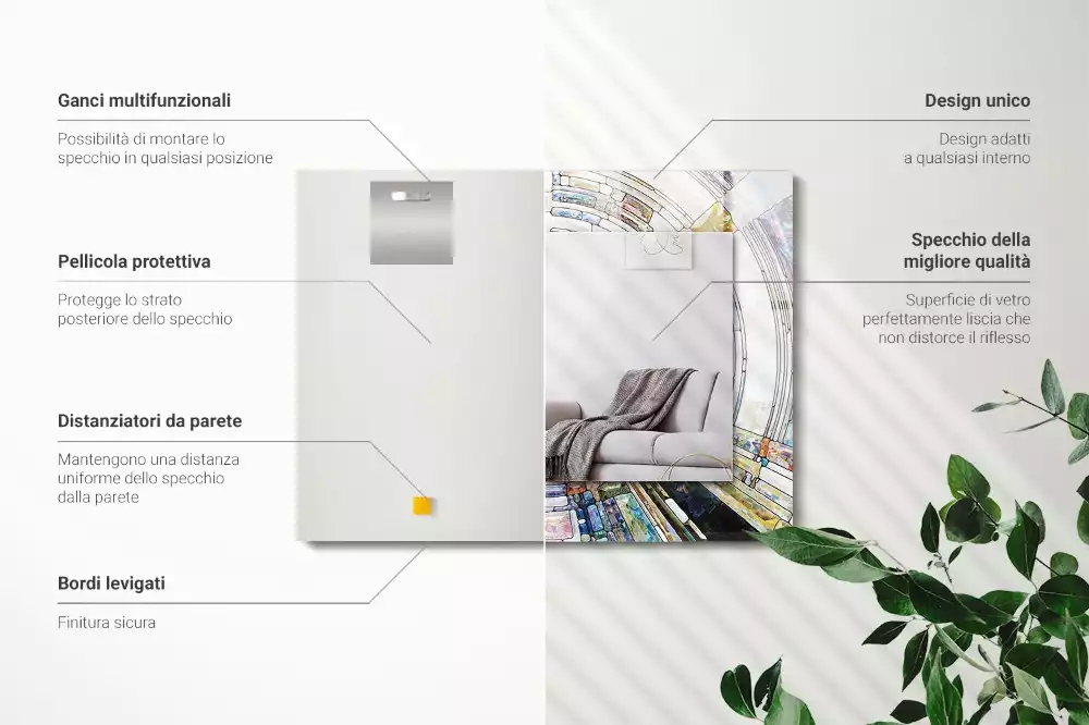 Obdélníkové dekorační zrcadlo Abstraktní mozaika kruhů