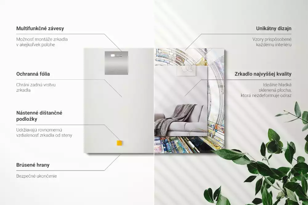 Obdélníkové dekorační zrcadlo Abstraktní mozaika kruhů