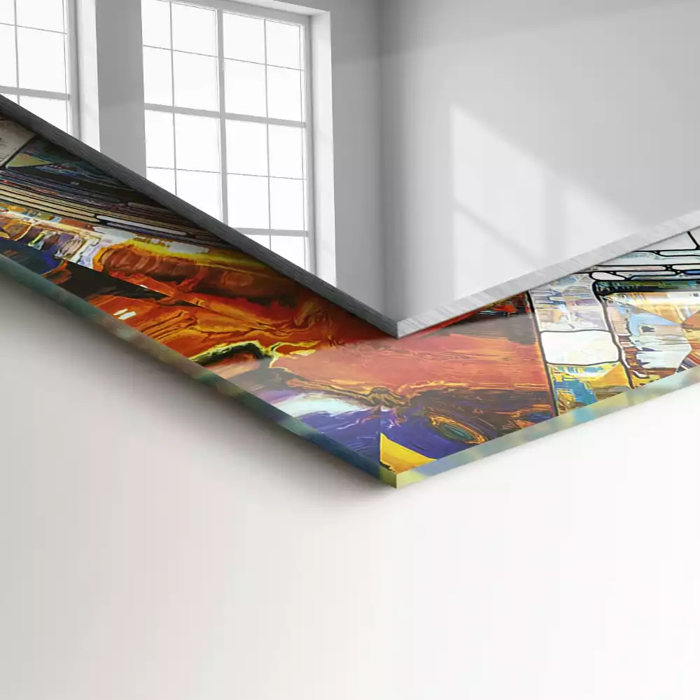 Obdélníkové dekorační zrcadlo Abstraktní mozaika kruhů