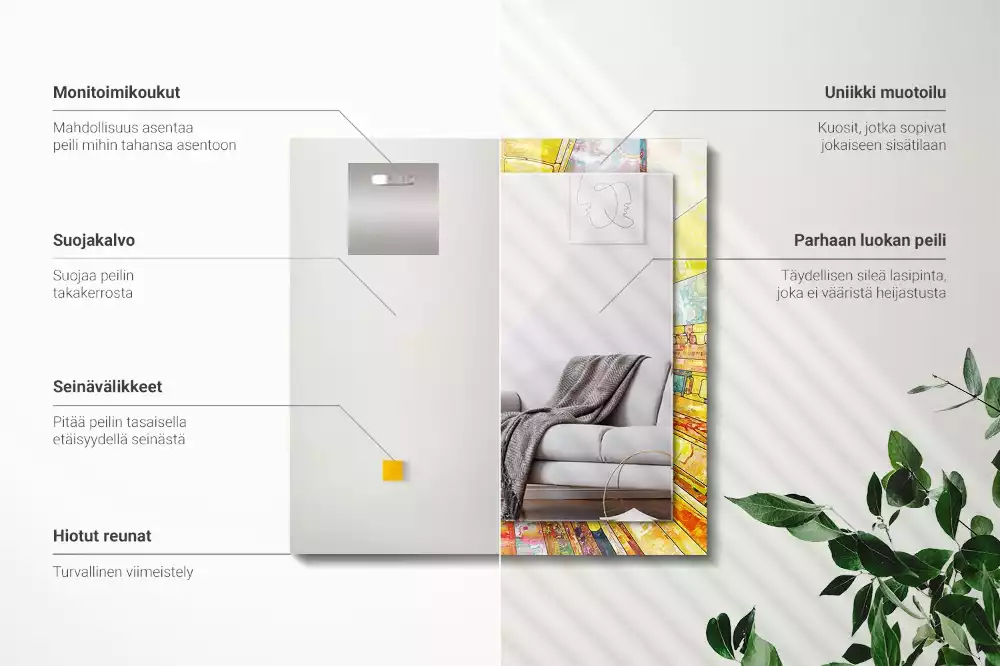 Obdélníkové dekorační zrcadlo Barevná abstraktní mozaika