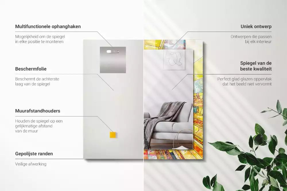 Obdélníkové dekorační zrcadlo Barevná abstraktní mozaika