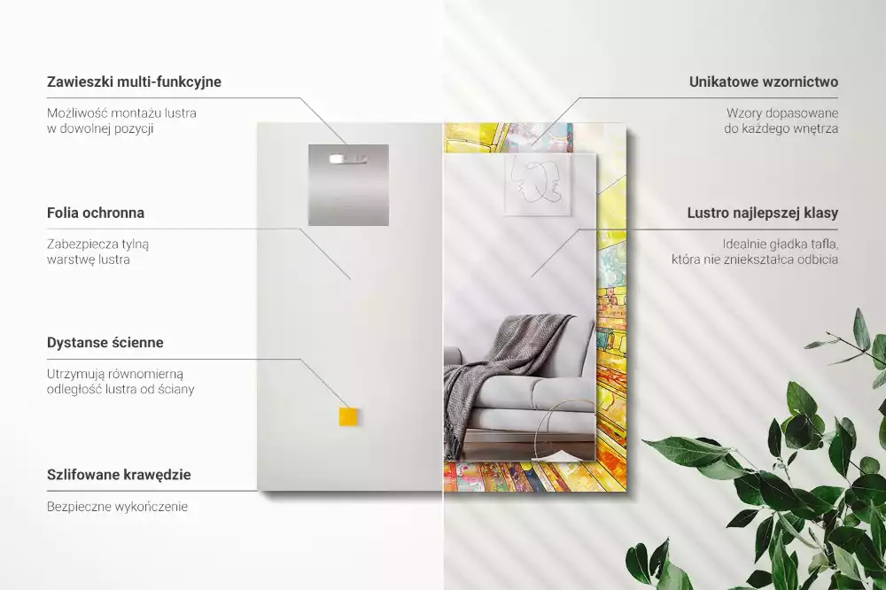 Obdélníkové dekorační zrcadlo Barevná abstraktní mozaika