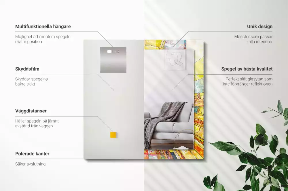 Obdélníkové dekorační zrcadlo Barevná abstraktní mozaika