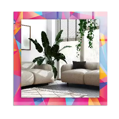 Obdélníkové dekorační zrcadlo Barevné geometrické vzory