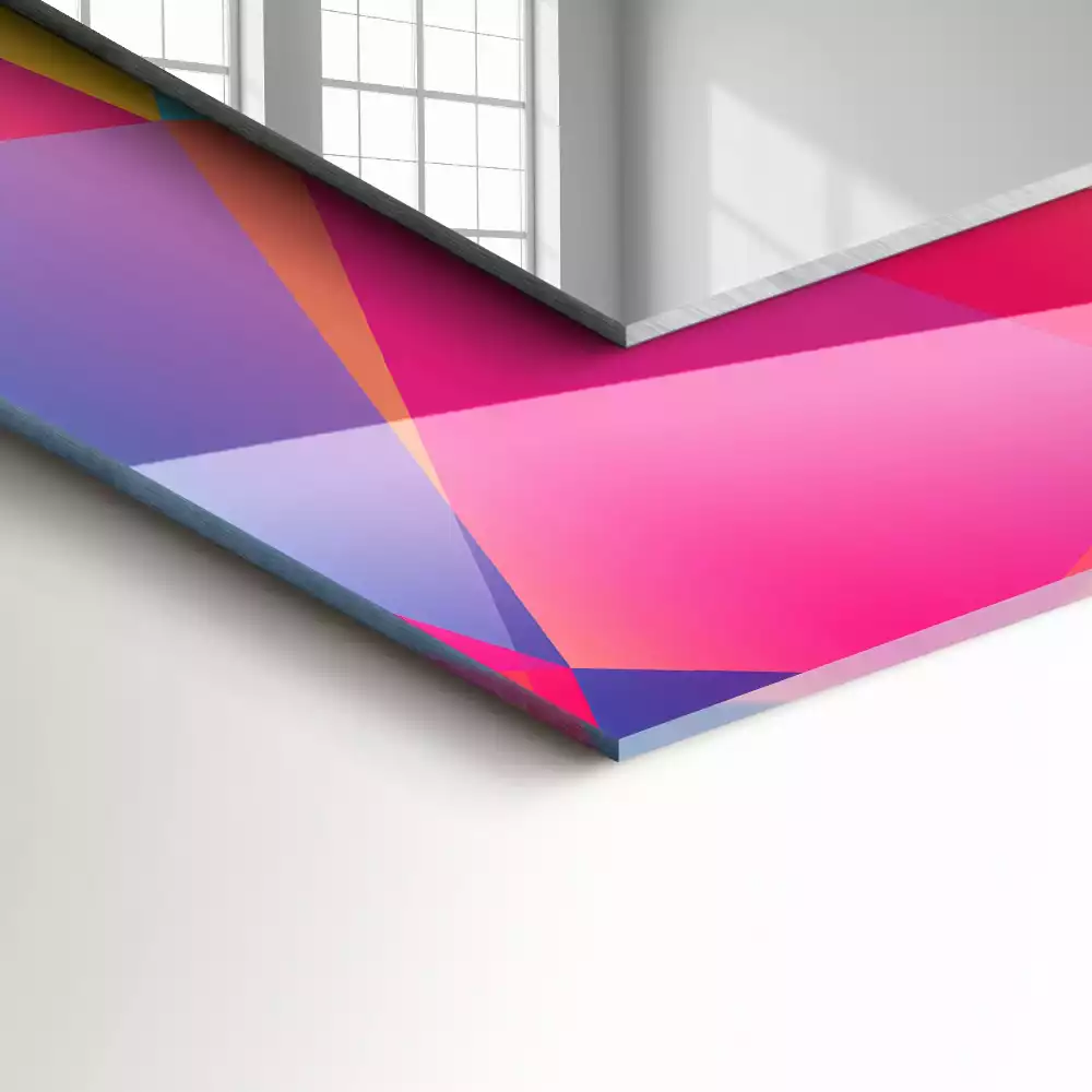 Obdélníkové dekorační zrcadlo Barevné geometrické vzory