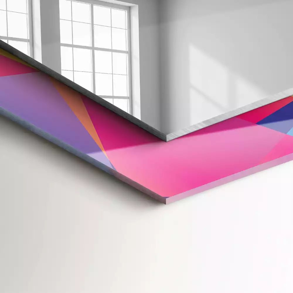Obdélníkové dekorační zrcadlo Barevné geometrické vzory
