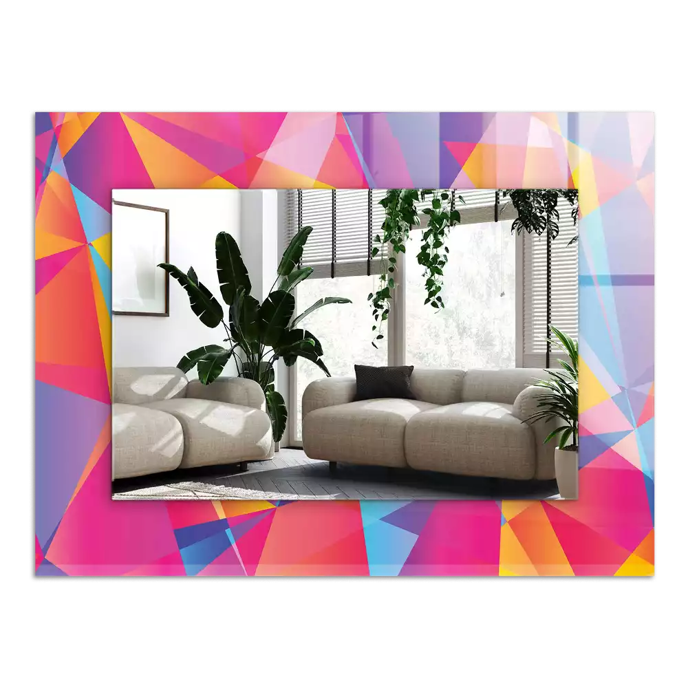 Obdélníkové dekorační zrcadlo Barevné geometrické vzory