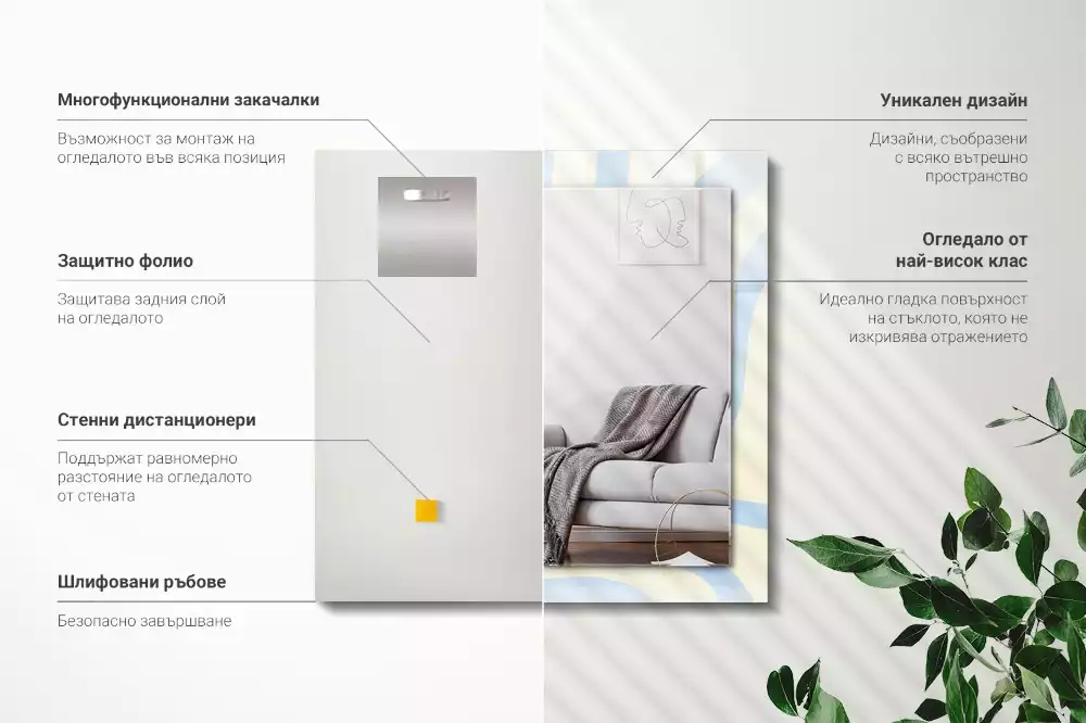 Obdélníkové dekorační zrcadlo Abstraktní vlnité vzory