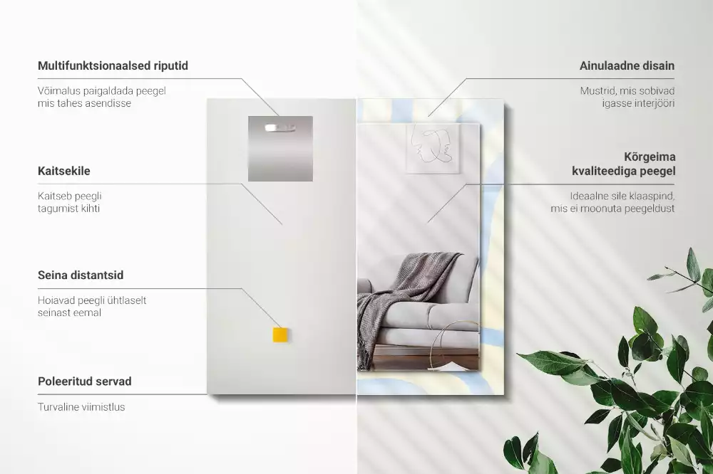 Obdélníkové dekorační zrcadlo Abstraktní vlnité vzory