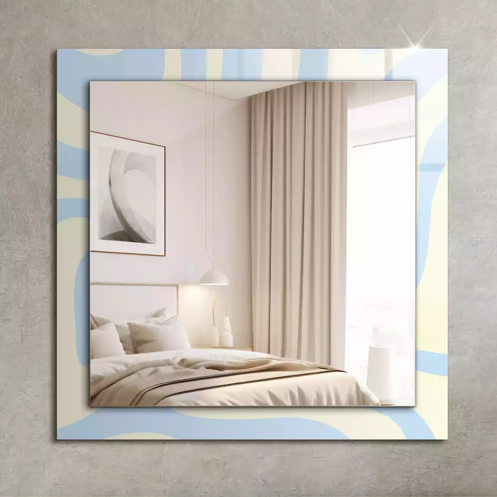 Obdélníkové dekorační zrcadlo Abstraktní vlnité vzory