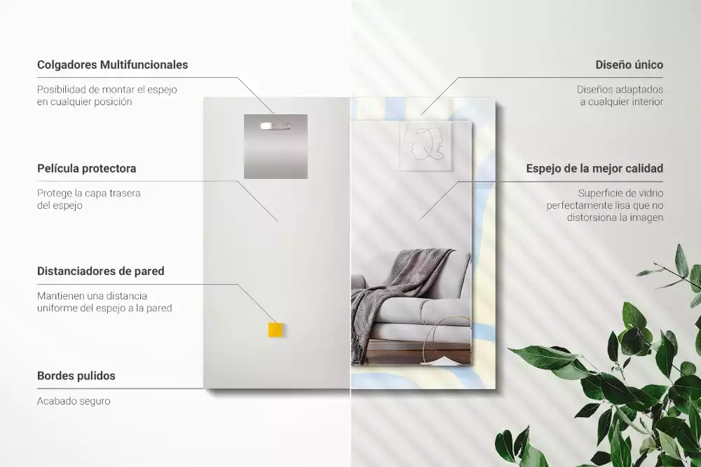 Obdélníkové dekorační zrcadlo Abstraktní vlnité vzory