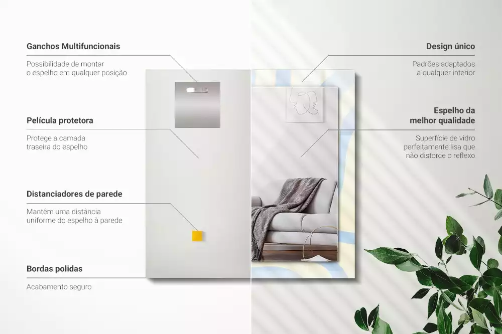 Obdélníkové dekorační zrcadlo Abstraktní vlnité vzory