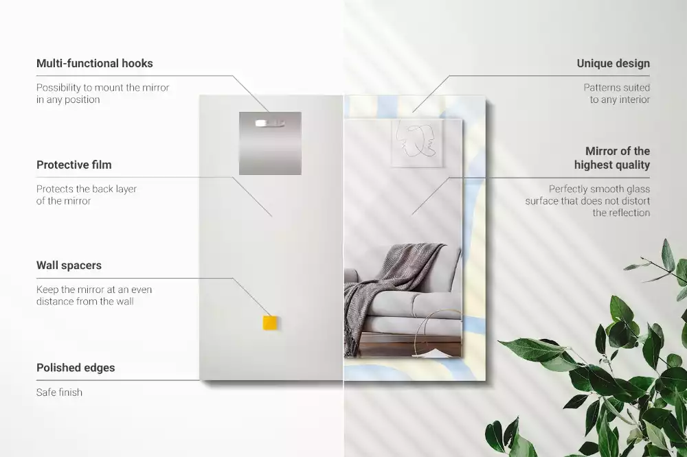 Obdélníkové dekorační zrcadlo Abstraktní vlnité vzory