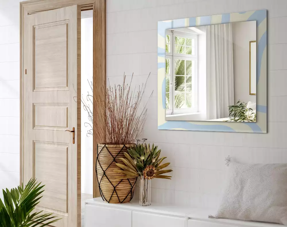 Obdélníkové dekorační zrcadlo Abstraktní vlnité vzory