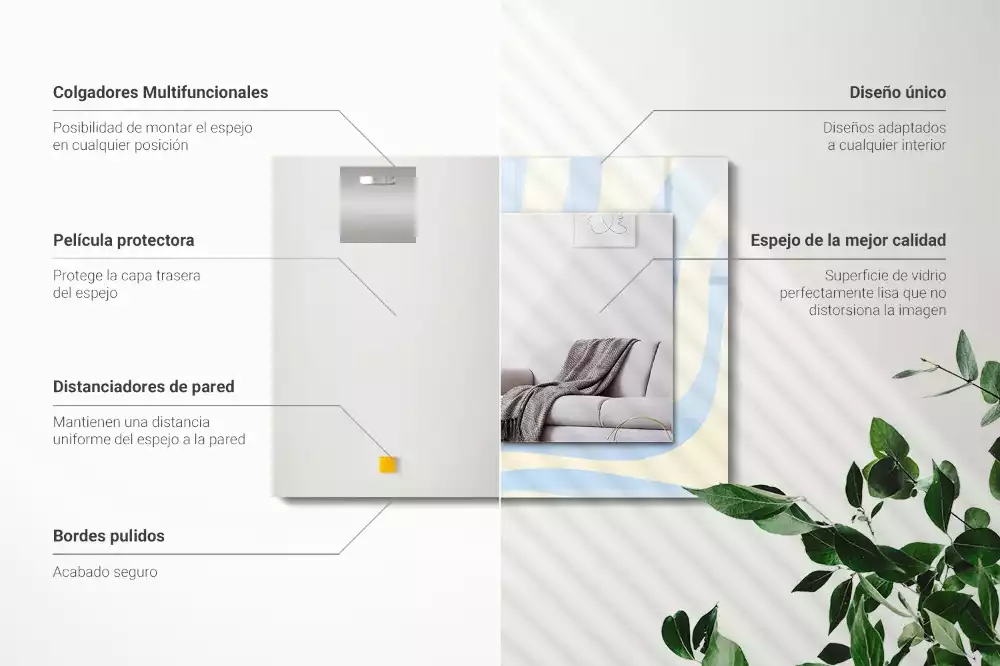 Obdélníkové dekorační zrcadlo Abstraktní vlnité vzory