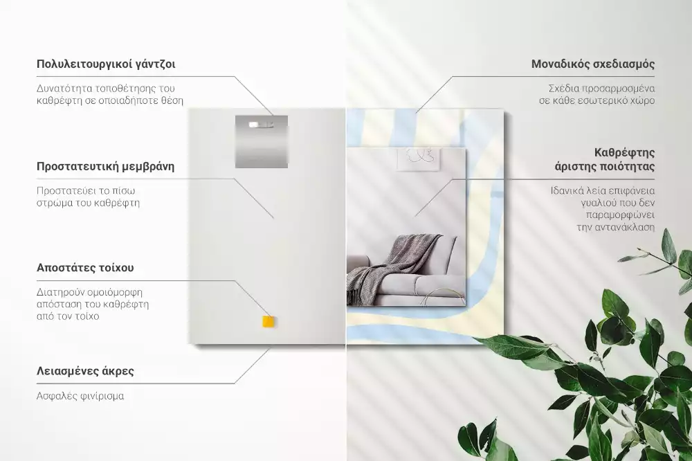 Obdélníkové dekorační zrcadlo Abstraktní vlnité vzory