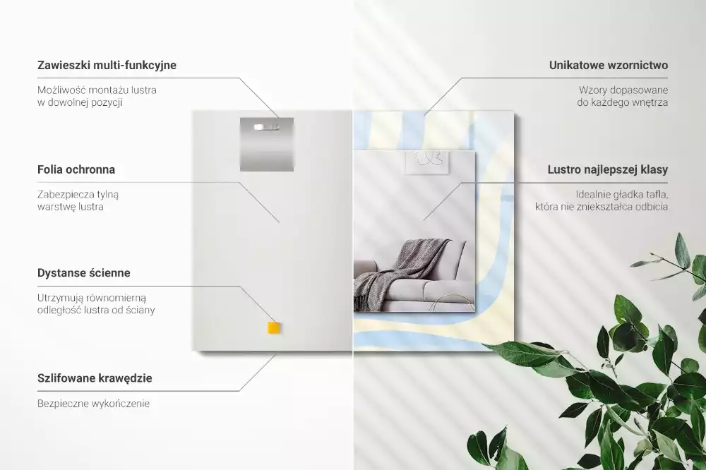 Obdélníkové dekorační zrcadlo Abstraktní vlnité vzory