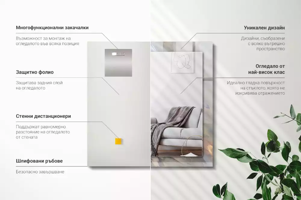 Obdélníkové dekorační zrcadlo Abstraktní barevné vzory