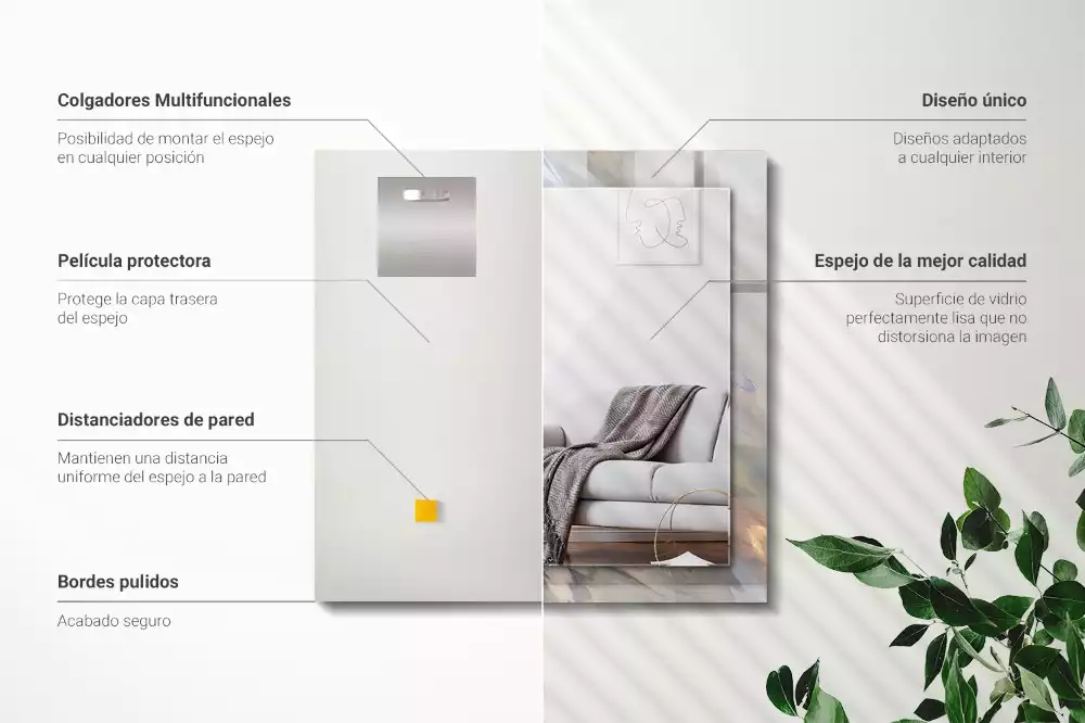 Obdélníkové dekorační zrcadlo Abstraktní barevné vzory