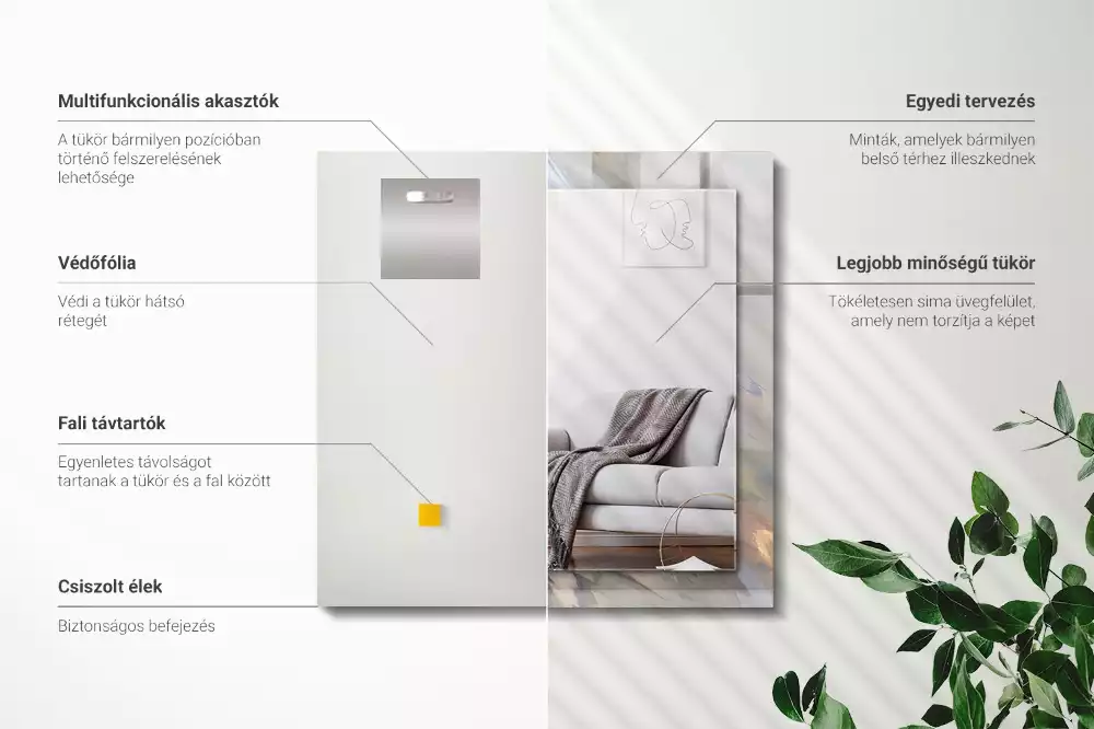 Obdélníkové dekorační zrcadlo Abstraktní barevné vzory