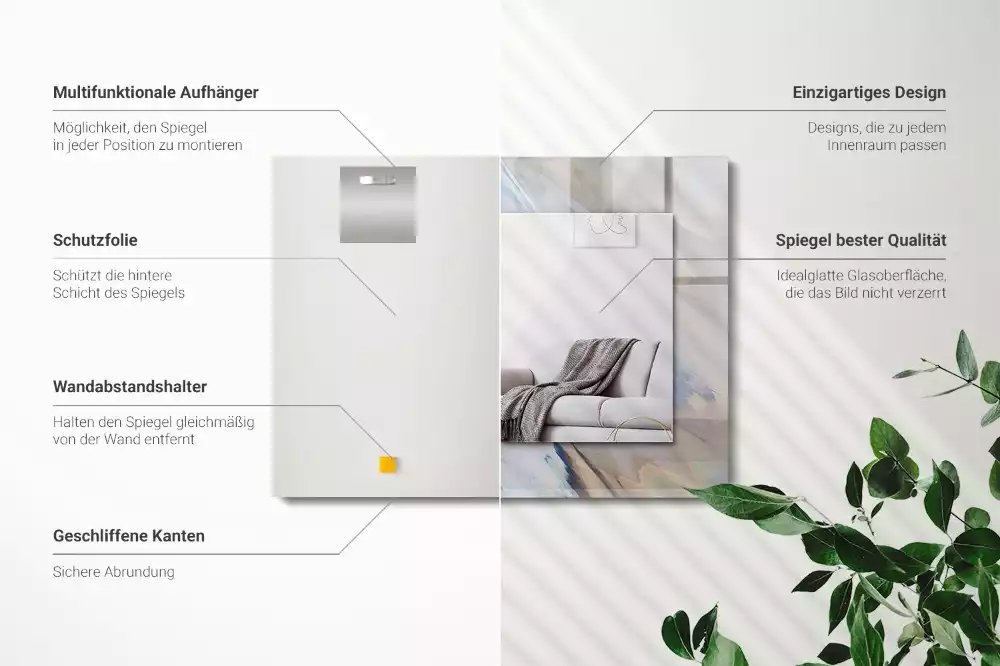 Obdélníkové dekorační zrcadlo Abstraktní barevné vzory