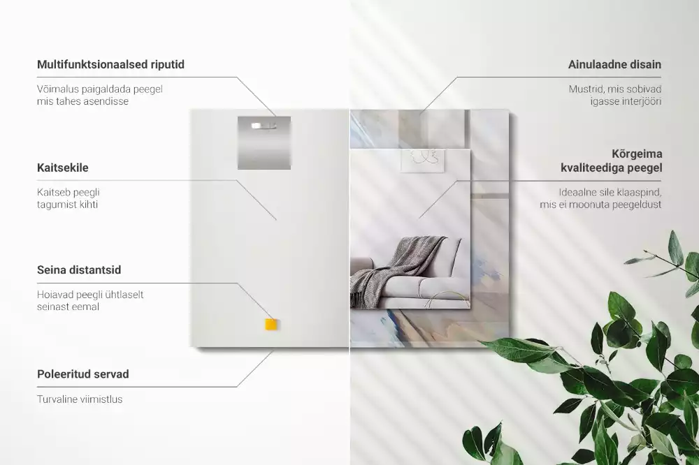 Obdélníkové dekorační zrcadlo Abstraktní barevné vzory