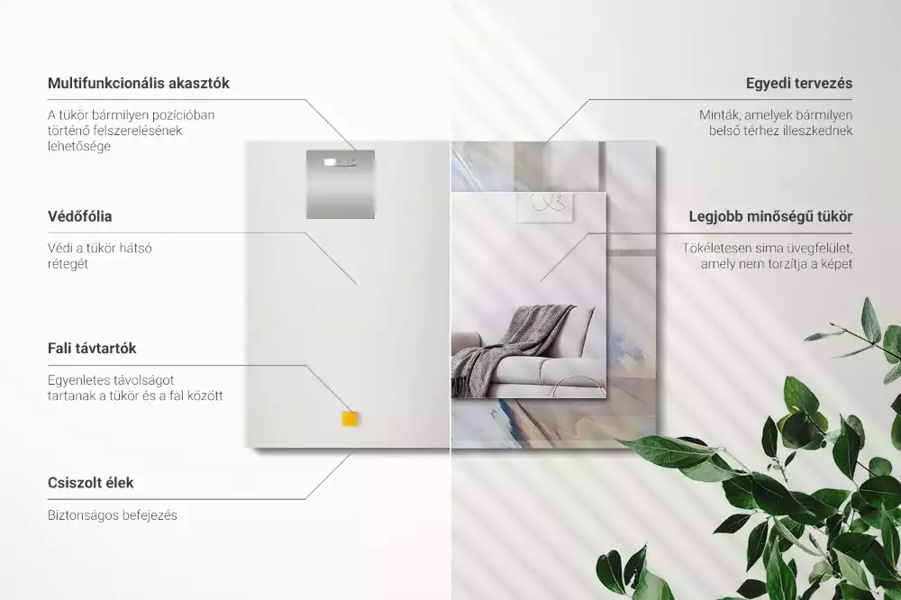 Obdélníkové dekorační zrcadlo Abstraktní barevné vzory