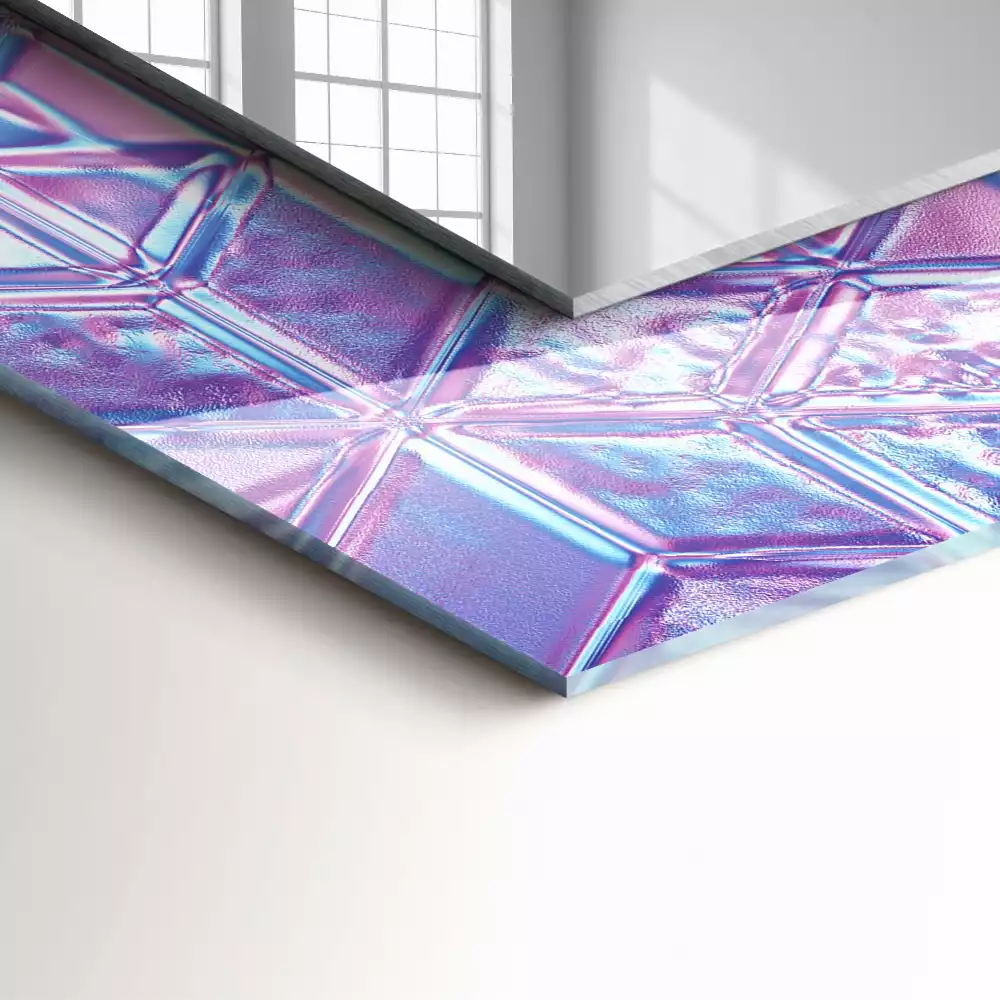 Obdélníkové dekorační zrcadlo Průhledné barevné kostky